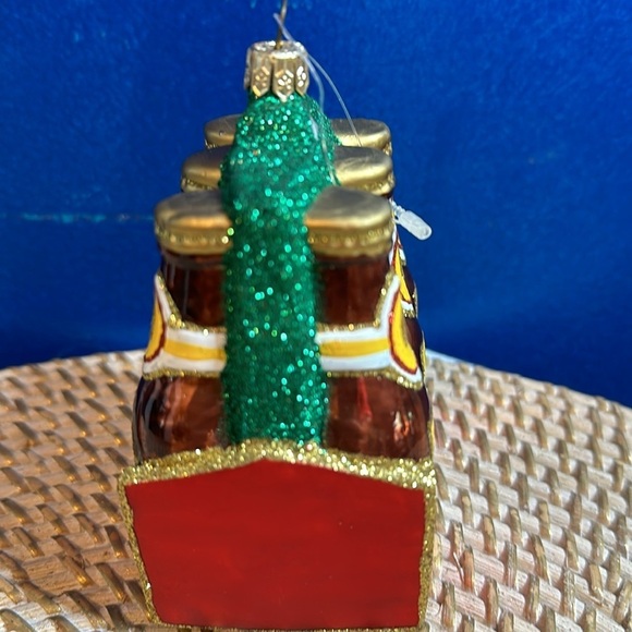 Set of 1 Six Pack Handblown & Handpainted Polish Beer Bottle Christmas Ornament - Picture 4 of 5